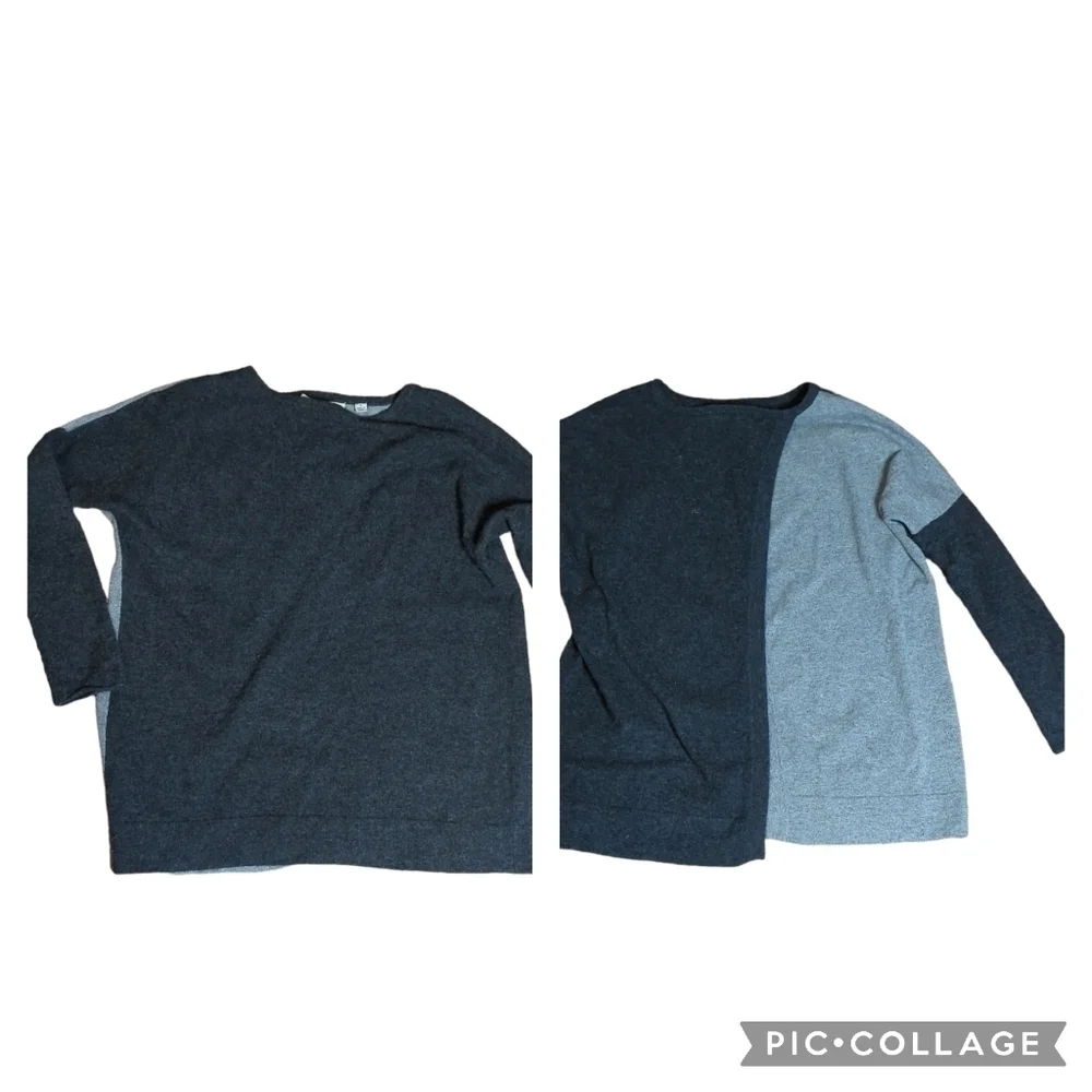 Cashmere Sweater Open fly back soft modern luxury Grey Color lock Minimalist S